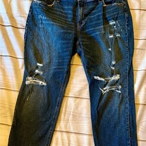 Old Navy Women's Petite Boyfriend Jeans - Dark Blue